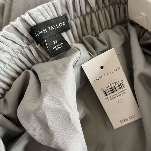 Ann Taylor Silver Gray Velvet Pull on Pants the easy ankle XS NWT - Picture 13 of 14